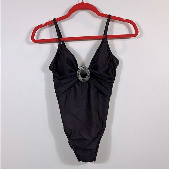 Miraclesuit Brown One Piece Beach Vacation Resortwear Adjustable Women Size 8